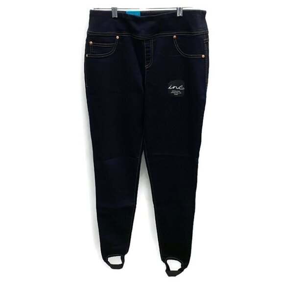 INC Blue Hi-Waisted "Stirrup Pull-On Denim" Jeans - Picture 1 of 3
